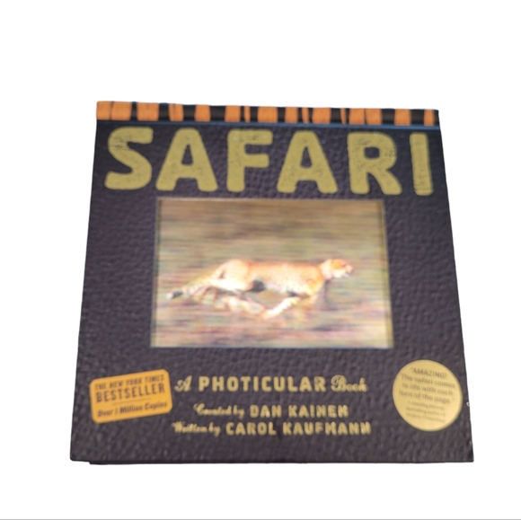 Safari - A Photicular Book, Motion Picture Sturdy 8.25" Cheetah Gorilla Elephant - Picture 1 of 6
